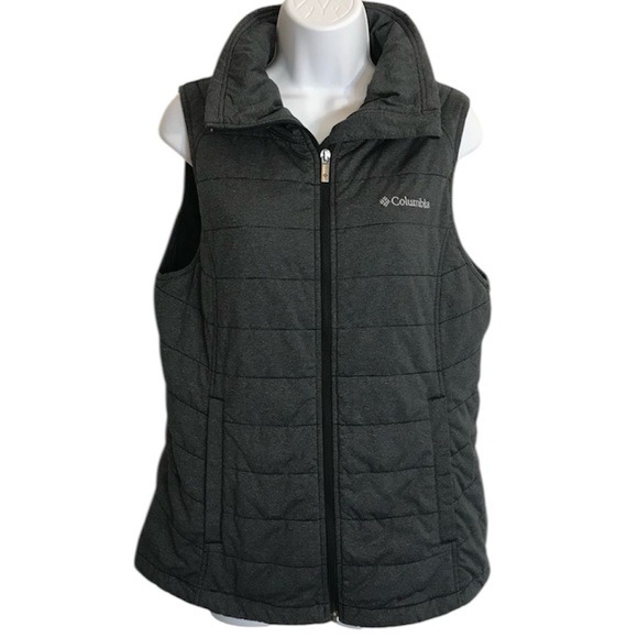 Columbia Jackets & Blazers - Columbia Women's M Charcoal Gray Zip Up Quilted Puffer Vest with pockets in EUC